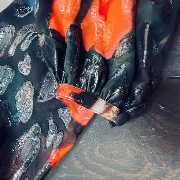 GUESS Sequin Floral Print Long Sleeve Maxi Dress - Picture 8 of 15